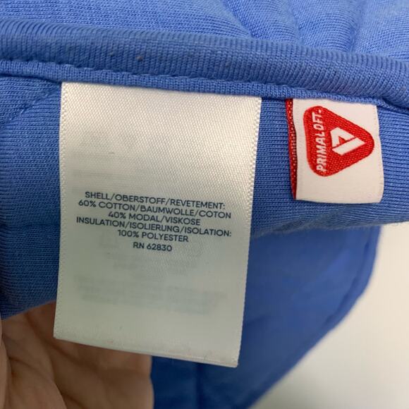 Lands’ End Periwinkle Blue Quilted Button Snap Coat Size Medium - Picture 4 of 8